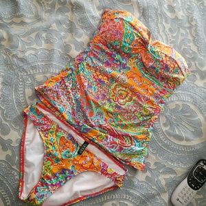 32D Ralph Lauren designer swim suit. Worn once.